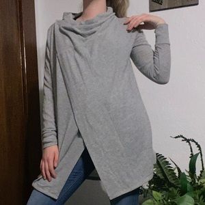 Stella and Dot grey cross tie coat